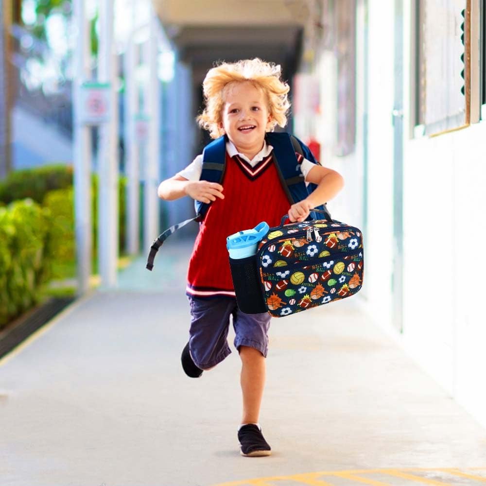 RHCPFOVR Kids Lunch Bag - Insulated Lunch Box for Boys Girls,Washable Lunch Bag and Reusable Toddler Leak-proof Lunchbox for School and Daycare - Colors A