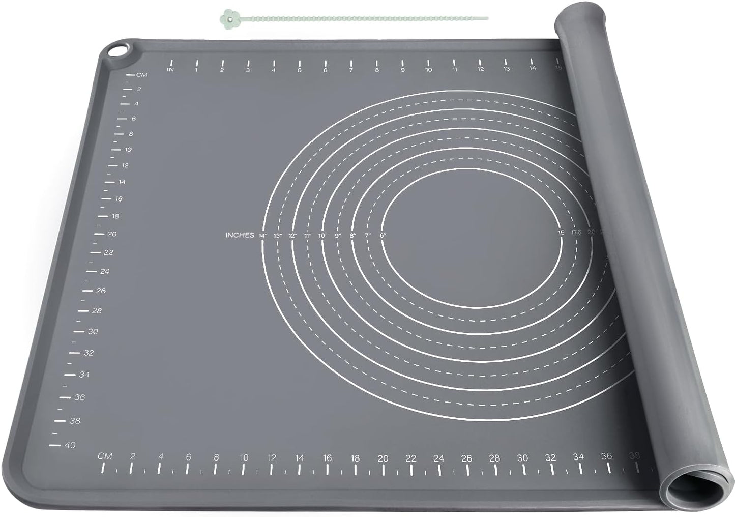 Extra Large Silicone Baking Mat for Countertops, Extra Thick 28" x 20" Non-Slip Pastry Mat with Raised Edges and Measurements, Food-Grade Dough Rolling Sheet for Kneading, Pizza, Bread,Fondant