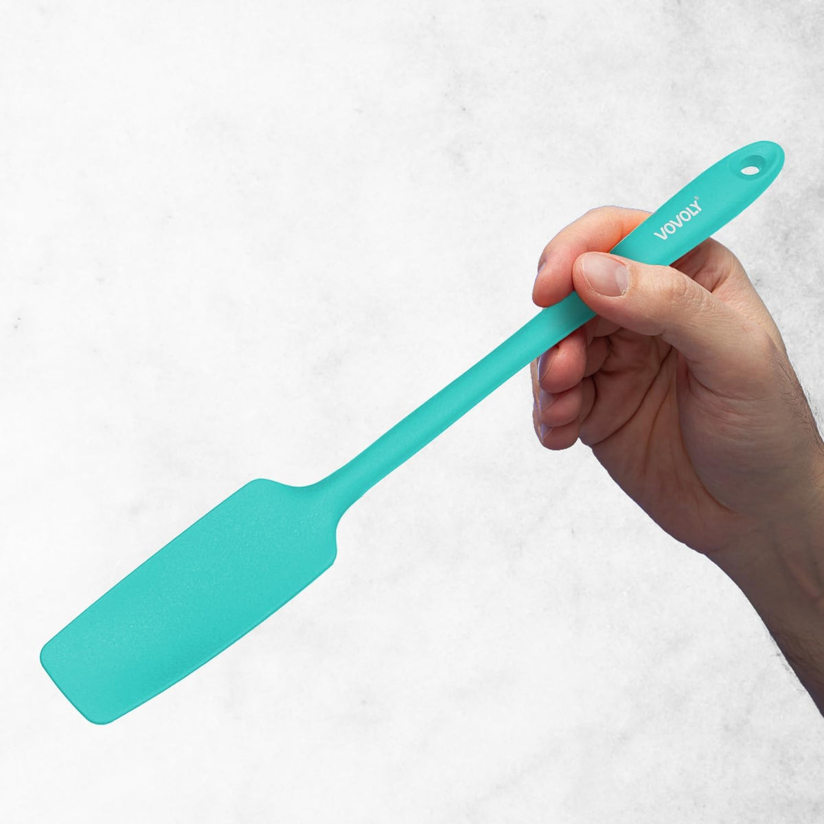 VOVOLY Silicone Jar Spatulas, Long Handle Jar Spatulas, 600ºF Heat Resistant Small Spatula, Seamless Design, Stainless Steel Core, BPA Free Spoonula (3, Mixed)