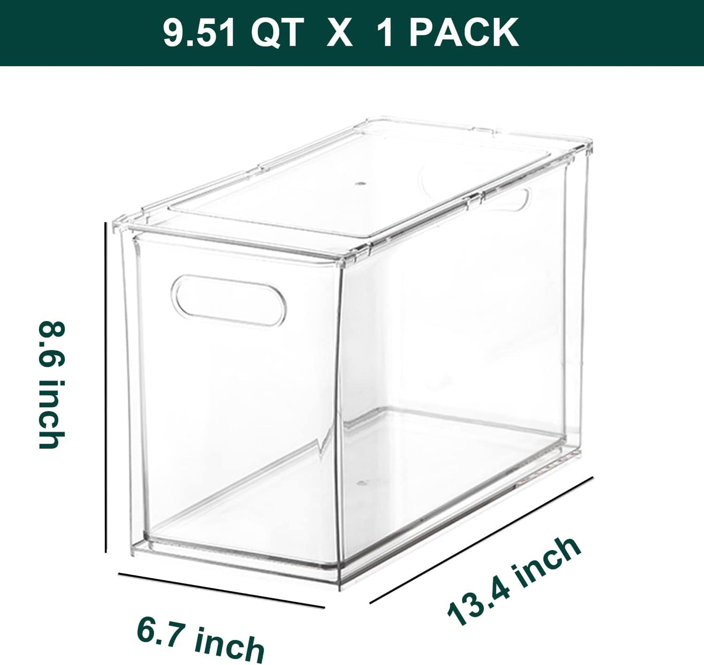 LALASTAR 2 Pack Fridge Organizer with Pull-out Drawer, Stackable Freezer Organizer Bin, Pantry Organization and Storage, BPA Free, 3.17QT