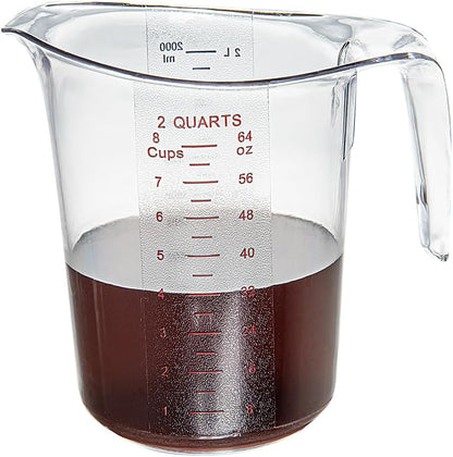 Restaurantware Plastic Measuring Cup - Chef 101 Measuring Jug with Dual Unit Markings, Dishwasher Safe - Clear Measuring Cup for Kitchen, Restaurants