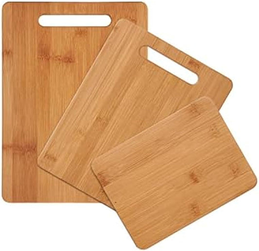 Farberware 4-Piece Bamboo Cutting Board Set - Reversible Boards for Chopping, Slicing, Charcuterie and Meal Prep - Kitchen Essential, Housewarming or Back-to-School Gift
