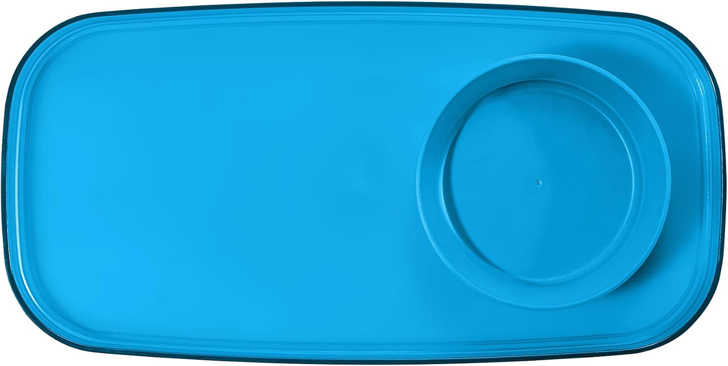 madesmart dipware Small Serving Plate, Stackable & Removable Dip Bowl for Salsa, Queso, Salad, Olives, Dishwasher & Microwave Safe, Multipurpose Plate & Bowl, Blue