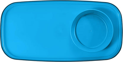 madesmart dipware Small Serving Plate, Stackable & Removable Dip Bowl for Salsa, Queso, Salad, Olives, Dishwasher & Microwave Safe, Multipurpose Plate & Bowl, Blue