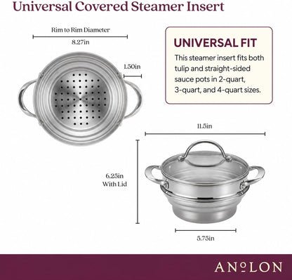Anolon Classic Stainless Steel Universal Covered Steamer Insert