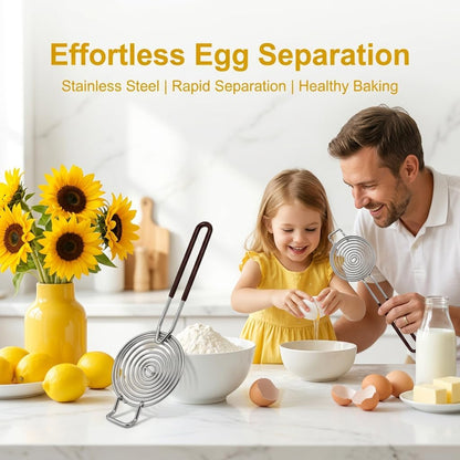Egg Separator 2Pcs, Stainless Steel Long Handled Yolk White Divider