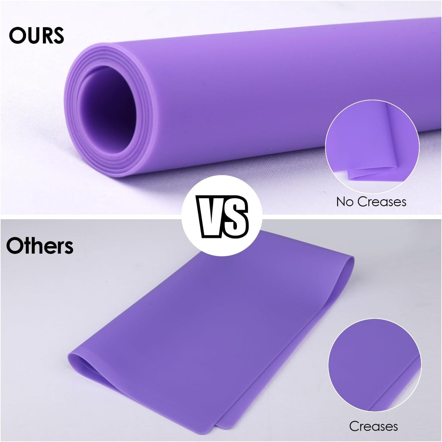 Extra Large Silicone Mats for Kitchen Counter, 27.6'' x 19.7'' Nonskid Silicone Placemats for Kids, Nonstick Purple Silicone Mat for Baking Crafts, Silicone Dab Mat Heat Resistant, 1Pack - Colors A