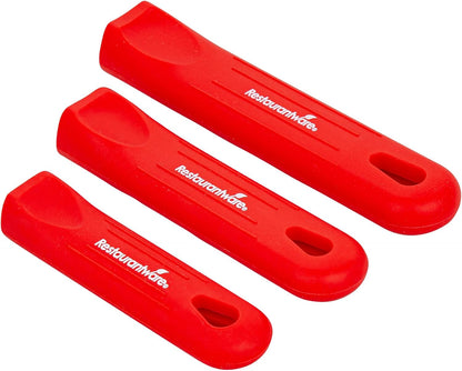 Restaurantware Silicone Pan Handle Cover Set 1-Count Heat-Resistant Removable Pan Handle Grips, Ergonomic Non-Slip Green Handle Protectors for Fry Pans and Sauce Pans
