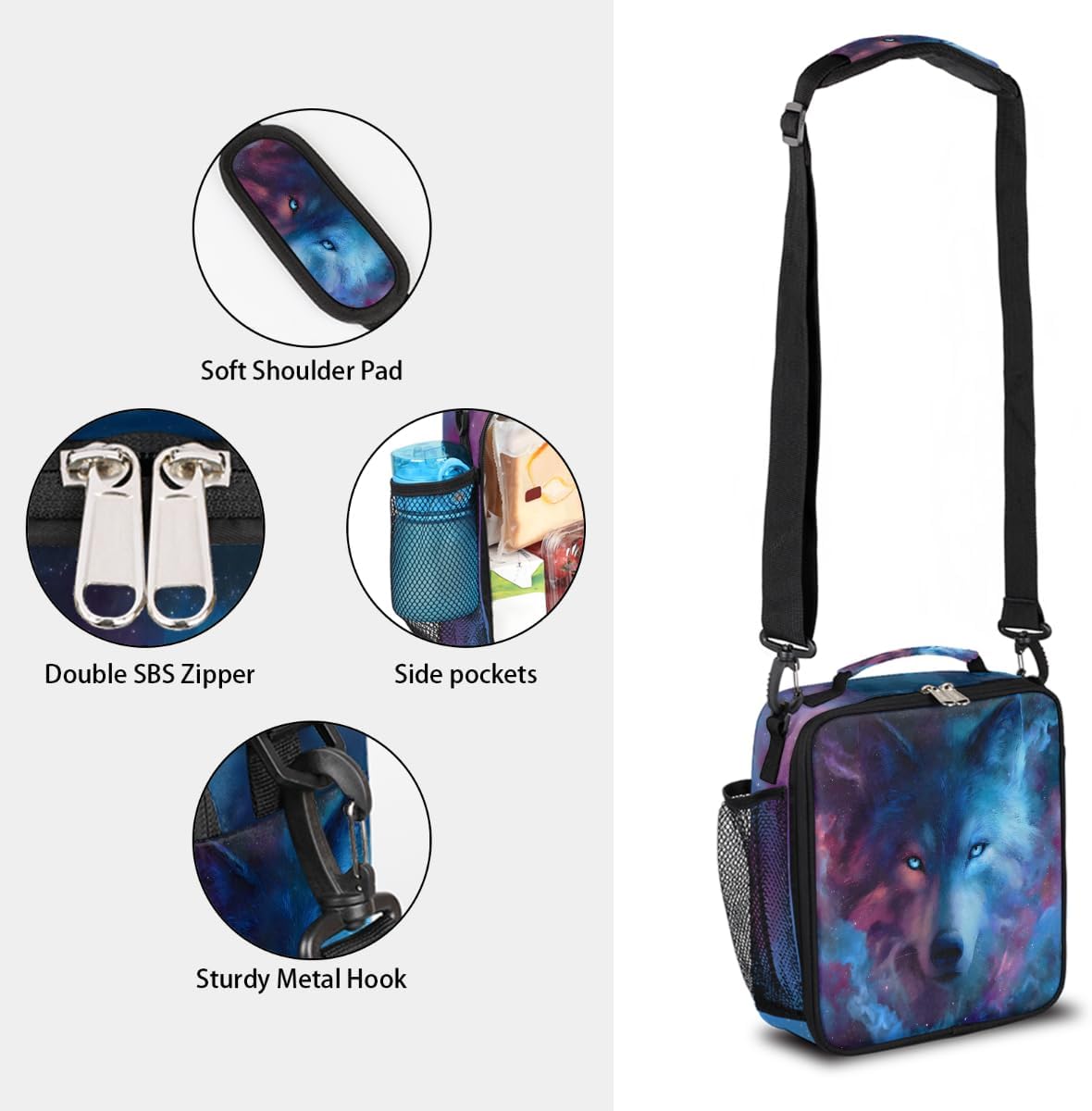 cfpolar Skull Skateboard Lunch Box for Boys Girls, Insulated Lunch Bags for Kids Reusable Mini Cooler Lunch Tote Lunchbox Thermal Meal Tote Kit with Shoulder Strap for Work School Picnic