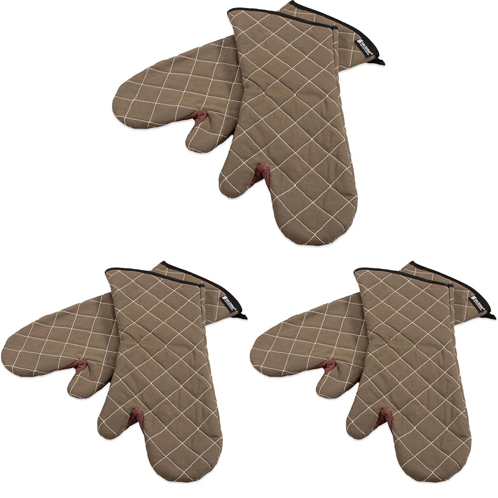 Oven Mitts, San Jamar BestGuard, Professional Grade, 15", Pair, Black
