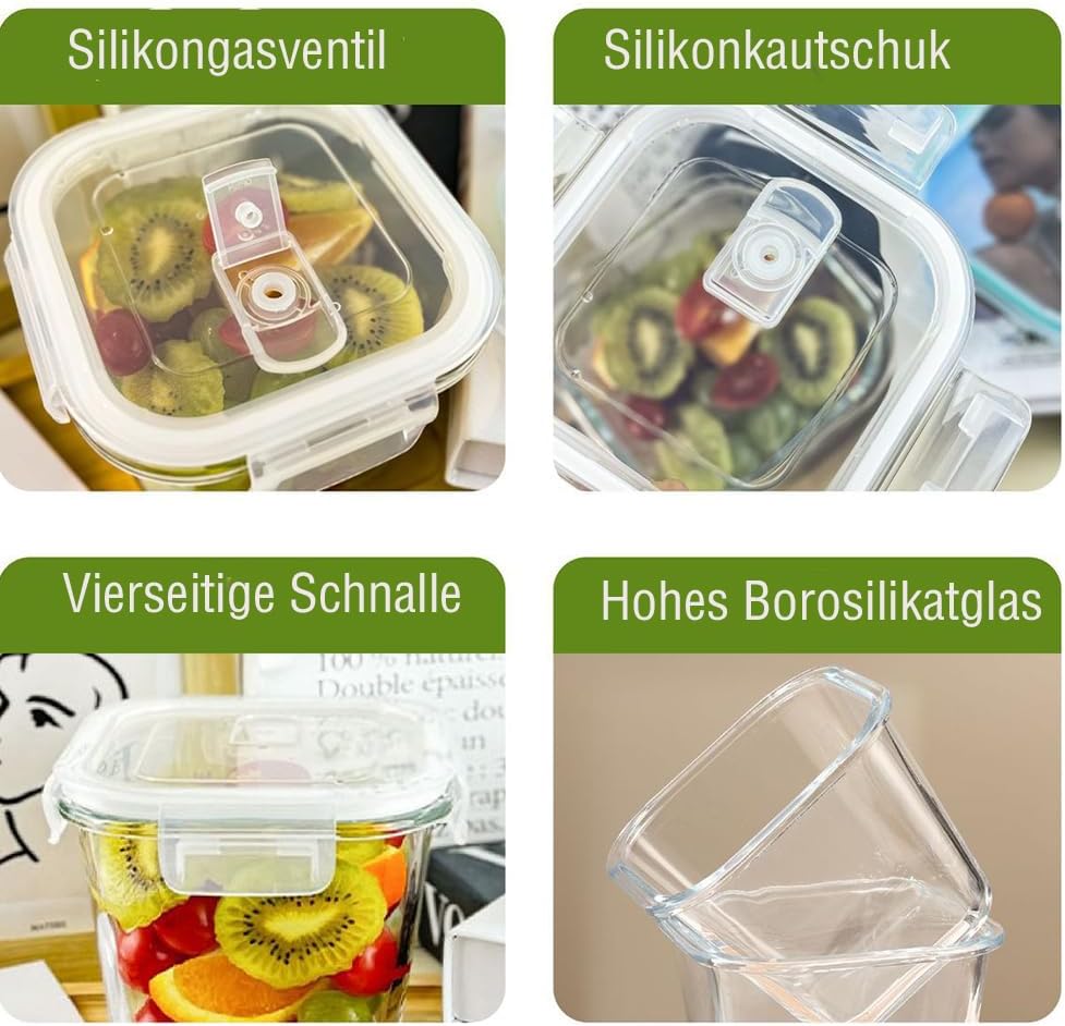 H.JSS WDJS 3Cup Round Glass Food Storage Containers with Airtight lids, 23oz Glass Meal Prep Containers, Heat-Resistant BPA-Free for Soup Leftover, Microwave, Dishwasher and Fridge Safe (white-4Pack)