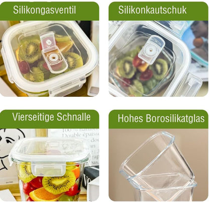 H.JSS WDJS 3Cup Round Glass Food Storage Containers with Airtight lids, 23oz Glass Meal Prep Containers, Heat-Resistant BPA-Free for Soup Leftover, Microwave, Dishwasher and Fridge Safe (white-4Pack)
