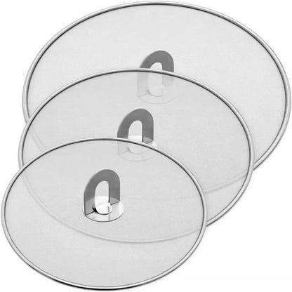 Splatter Screen for Frying Pan & Food Strainer,13 Inch Stainless Steel Grease Splatter Guard,Shield from Splashing Oil, Dishwasher Safe(Red)