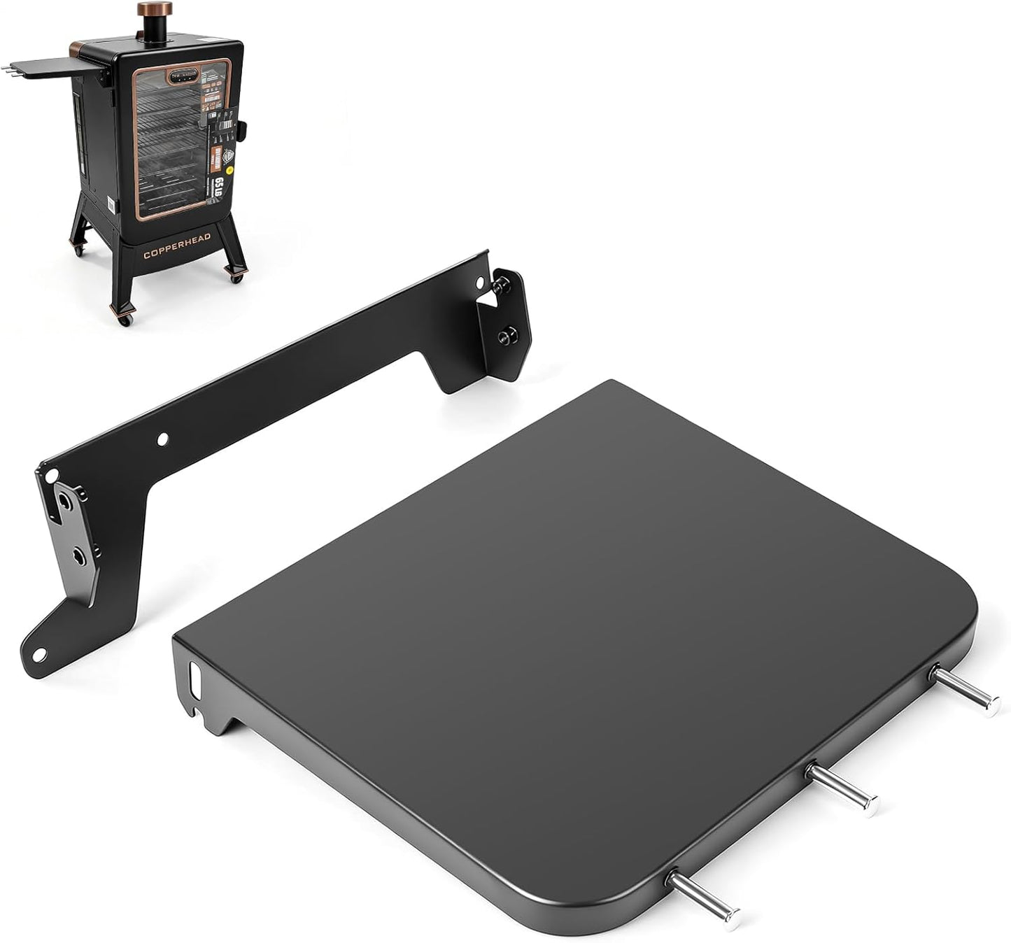 Upgraded Grill Table for Weber Kettle 22"/18"/26", Master Touch 22", Smokey Mountain, Recteq Pellet Grill RT-B380, Prep Station with Cutting Board, Basin, 4 Hooks, Shelf for Weber Kettle Accessories
