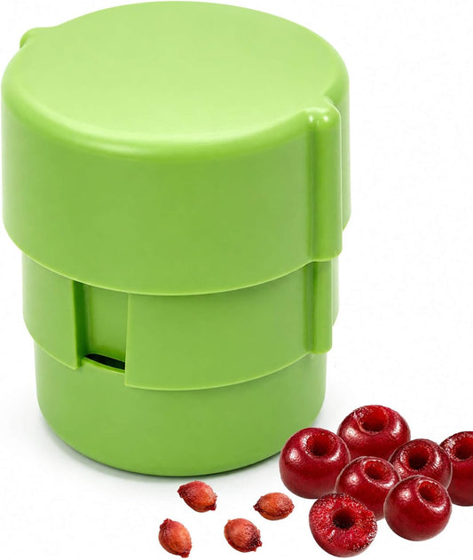 Cherry Pitter Tool, 6-Cherry Palm Press Remover with Collection Tray