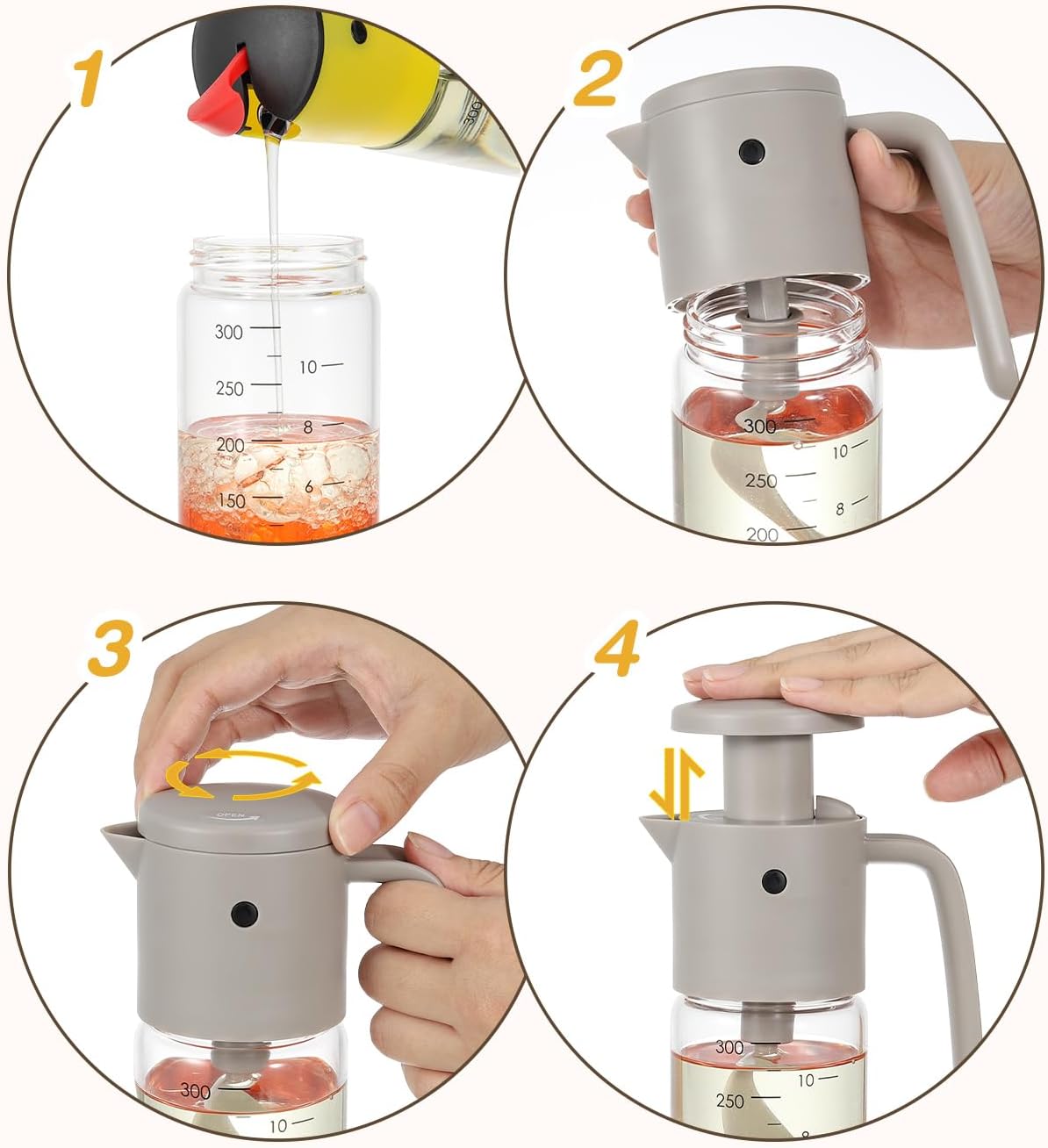 Vucchini Salad Dressing Mixer Shaker 10oz