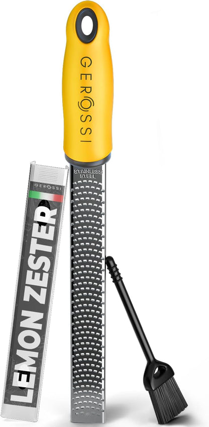 Stainless Steel Lemon Zester with Handle, Citrus Zester Grater for Cheese