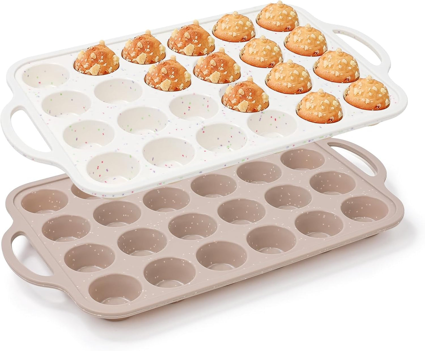 Vinino 2Pack Silicone Muffin Pans for Baking with Metal Reinforced Frame, 12 Cups Regular Size Nonstick Silicone Cupcake Pan, BPA Free Oven Dishwasher Safe Baking Mold for Muffins Cupcakes