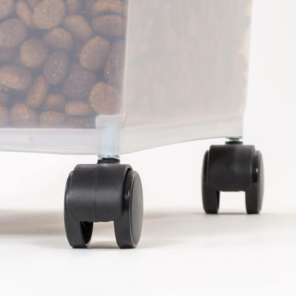 Amazon Basics Airtight Pet Food Storage Container with Scoop, BPA Free, Removable Wheels, 69 QT, Gray