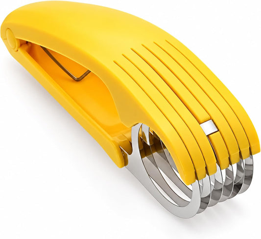 Guyuyii Stainless Steel Banana Slicer, Fruit Cutter Tool with ABS Handle