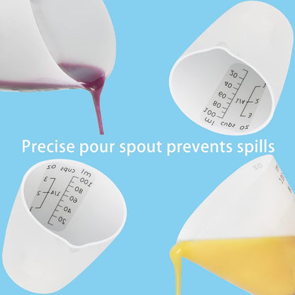 Creahaus Silicone Measuring Cups Tool Kit for Resin, Non-Stick 250 & 100ml Epoxy Mixing Cups, Reusable Resin Supplies with Silicone Mat, Stir Sticks, Pipettes, Cups for Molds, Jewelry Making