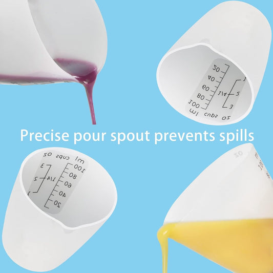 Creahaus Silicone Measuring Cups Tool Kit for Resin, Non-Stick 250 & 100ml Epoxy Mixing Cups, Reusable Resin Supplies with Silicone Mat, Stir Sticks, Pipettes, Cups for Molds, Jewelry Making