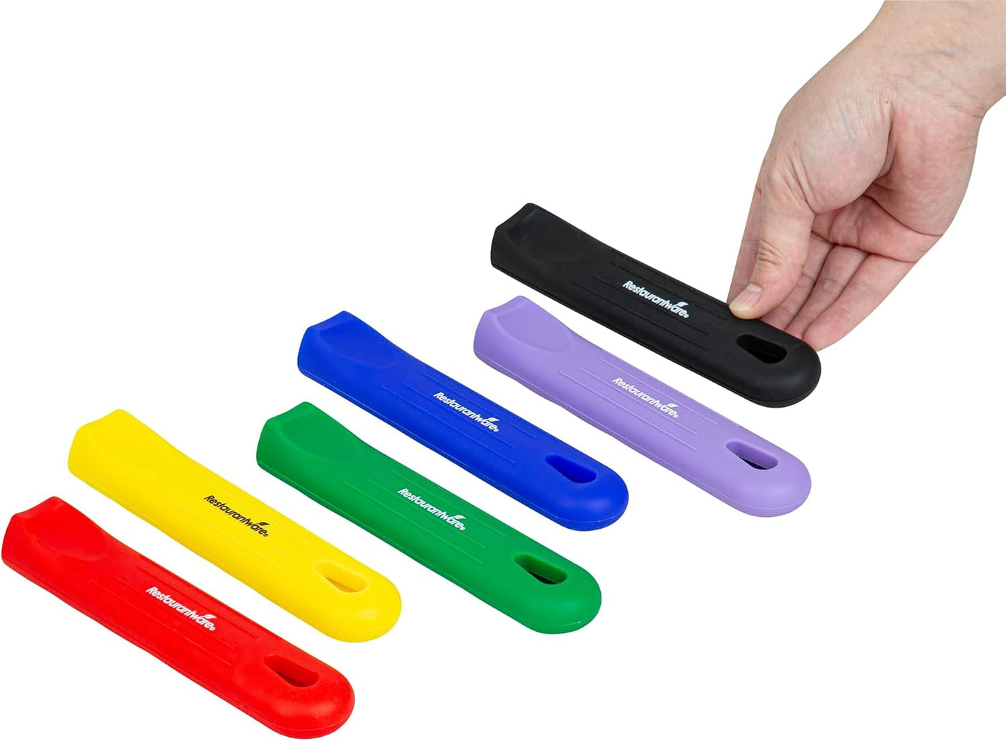 Restaurantware Silicone Pan Handle Cover Set 1-Count Heat-Resistant Removable Pan Handle Grips, Ergonomic Non-Slip Green Handle Protectors for Fry Pans and Sauce Pans