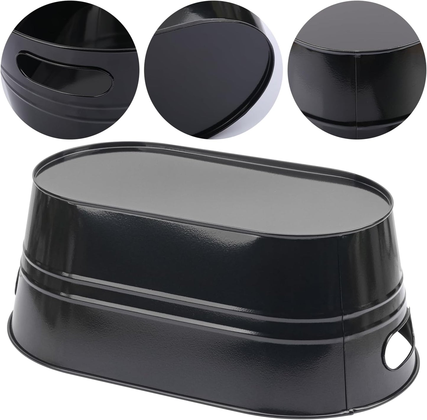 3 Pack 15.3" x 9" x 6" Yellow Metal Galvanized Tub with Handles, 3 Gallon Large Beverage Tubs for Parties, Beer, Wine, and Cocktails, Rust-Proof and Durable Ice Buckets