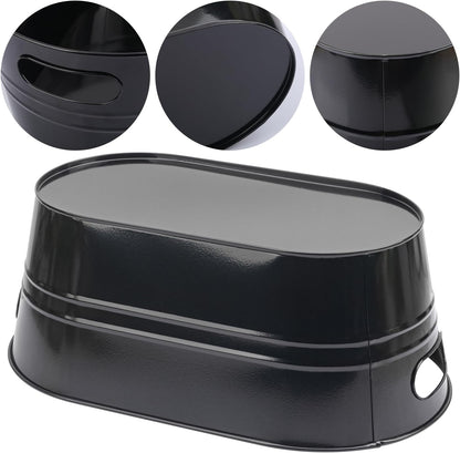 3 Pack 15.3" x 9" x 6" Yellow Metal Galvanized Tub with Handles, 3 Gallon Large Beverage Tubs for Parties, Beer, Wine, and Cocktails, Rust-Proof and Durable Ice Buckets