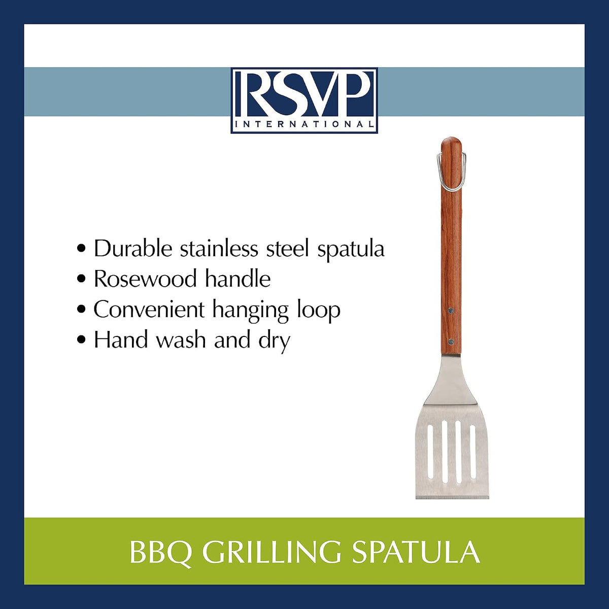 RSVP International Endurance (BQ-FRK) BBQ Grill Fork, 17.25" | Long Handle Keeps Hands Safe from Fire | Made from Stainless Steel & Rosewood