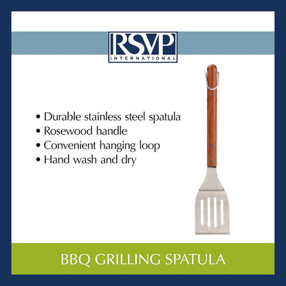 RSVP International Endurance (BQ-FRK) BBQ Grill Fork, 17.25" | Long Handle Keeps Hands Safe from Fire | Made from Stainless Steel & Rosewood