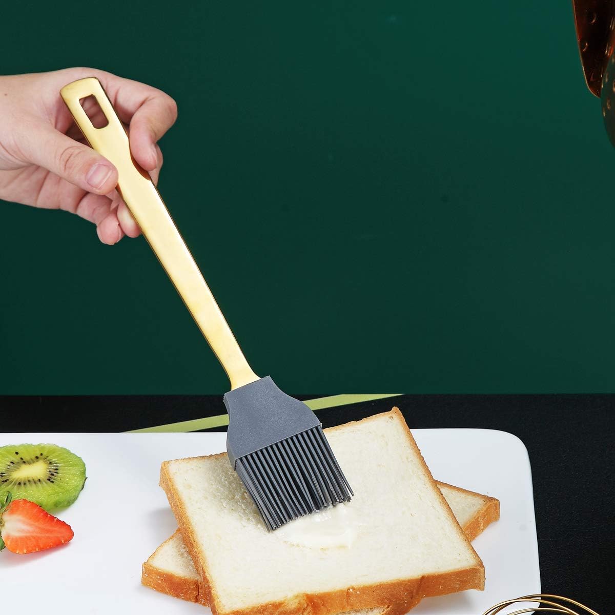 Gold Ladle, Berglander Stainless Steel Kitchen Ladle With Titainium Gold Plating, Soup Ladle, Cooking Ladle, Metal Soup Spoon For Cooking, Dishwasher Safe, Easy to Clean