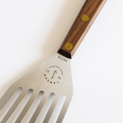 Lamson Fish Spatula, Slotted Metal Turner, 3 x 6 In, Right Hand | Ultra Durable composite handle, dishwasher safe; flexible stainless blade; a dedicated left-handed model is available