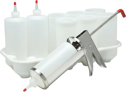 Prince Castle Sauce Dispenser, 1/2 oz, White - Commercial Dispenser for Thick and Heavy Sauces Like Tartar, Mayonnaise, Sour Cream, Condiments, Guacamole