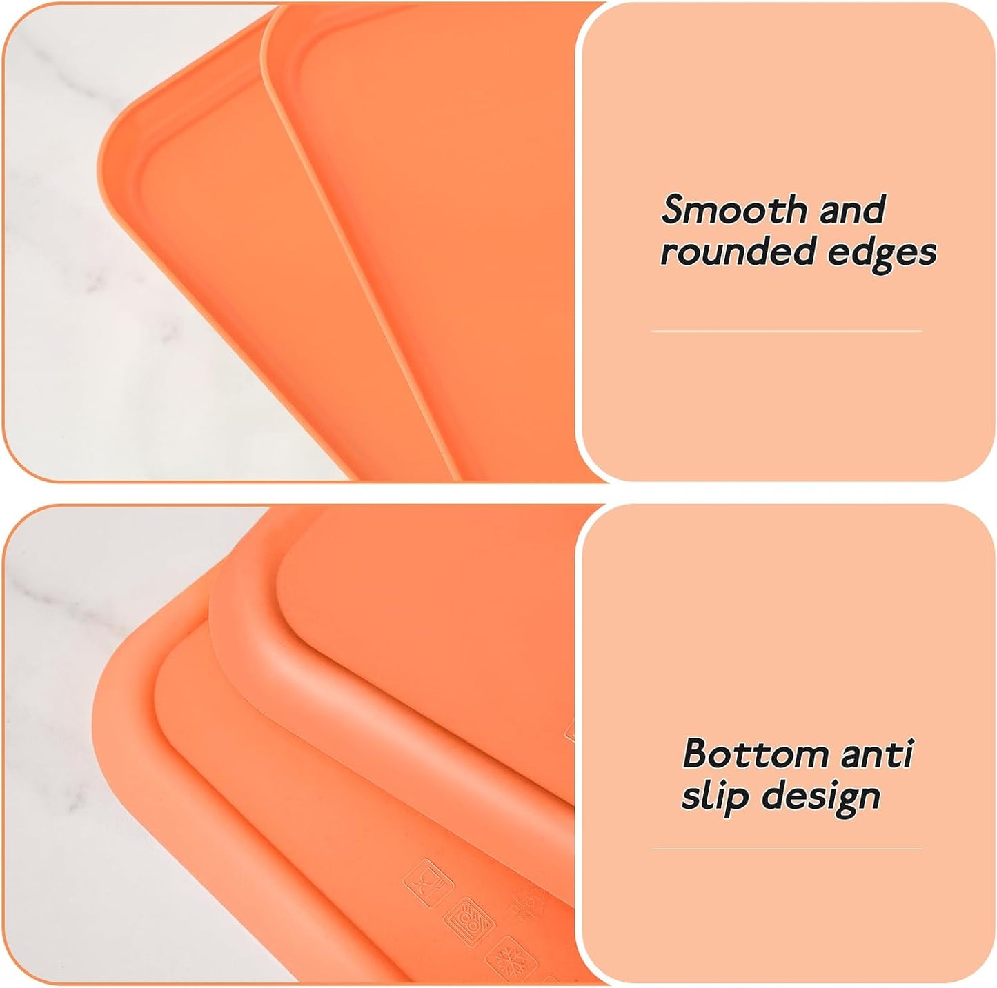 4 Pack Multicolo Plastic Serving Trays for Party Serving Food - Rectangular, 8.66 by 12 in, Heavy Duty Dessert Trays for Food Erving Platters for Party Tray Decor Veggie,Snack