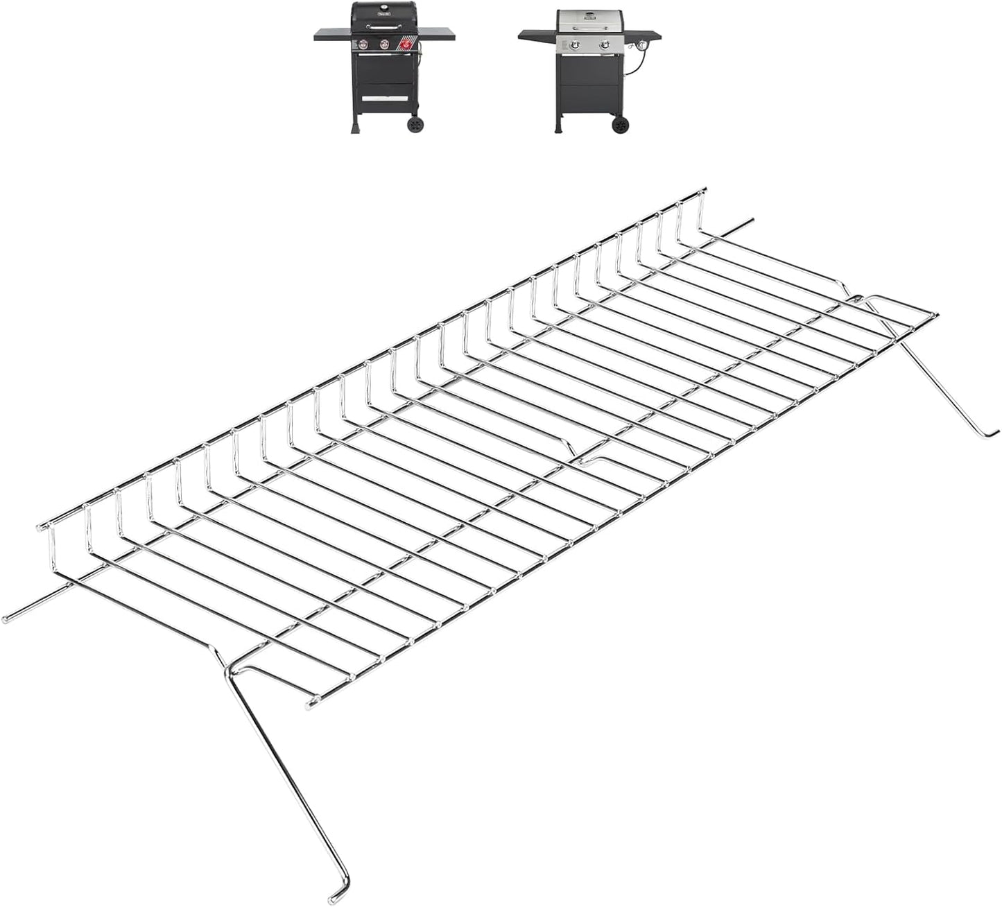 Utheer 2-Pack Griddle Warming Rack for Blackstone 28" Griddles, Stainless Steel Flat Top Grill Accessories | Reversible Rack Adds Prep Space, Foldable Clip-On Design Expands Cooking & Holding Area