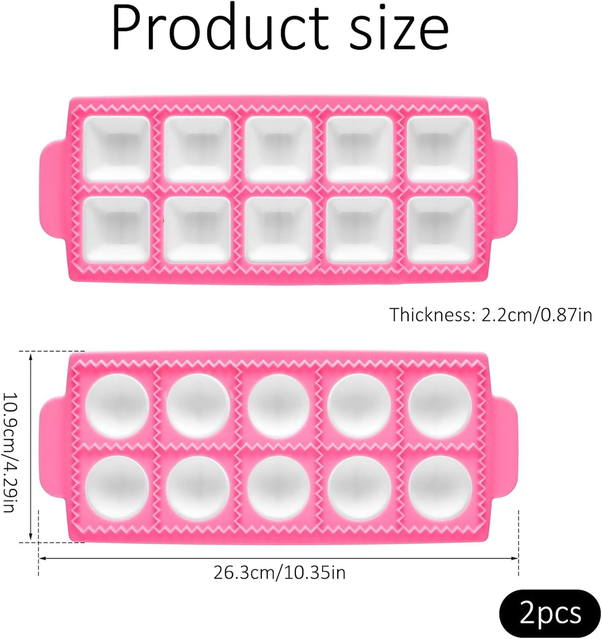 2 Pcs Ravioli Maker,Ravioli Press,Round And Square