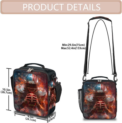 cfpolar Skull Skateboard Lunch Box for Boys Girls, Insulated Lunch Bags for Kids Reusable Mini Cooler Lunch Tote Lunchbox Thermal Meal Tote Kit with Shoulder Strap for Work School Picnic