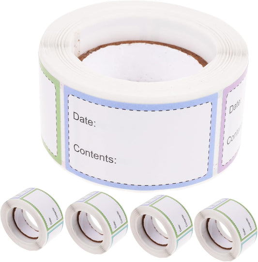 jojofuny 5 Rolls of Multi-Function Food Safety Date Labels Blank Writing Stickers for Refrigerated Items Decorative Bottle Stickers for Kitchen and Office