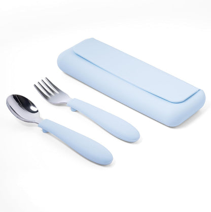 ASOMIC® Premium 316 Stainless Steel Toddler Utensils with Silicone Handles & Travel Case, Kids Spoon & Fork Set for Toddler Self Feeding at Daycare, Preschool & School, BPA-Free, Dishwasher Safe