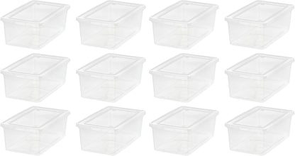 IRIS USA WeatherPro 16 Qt Storage Bins with Lids, 3 Pack, BPA-Free Plastic Gasket Box with Tight Latch and Seal, Stackable Nestable Tote Tub - Clear/Blue