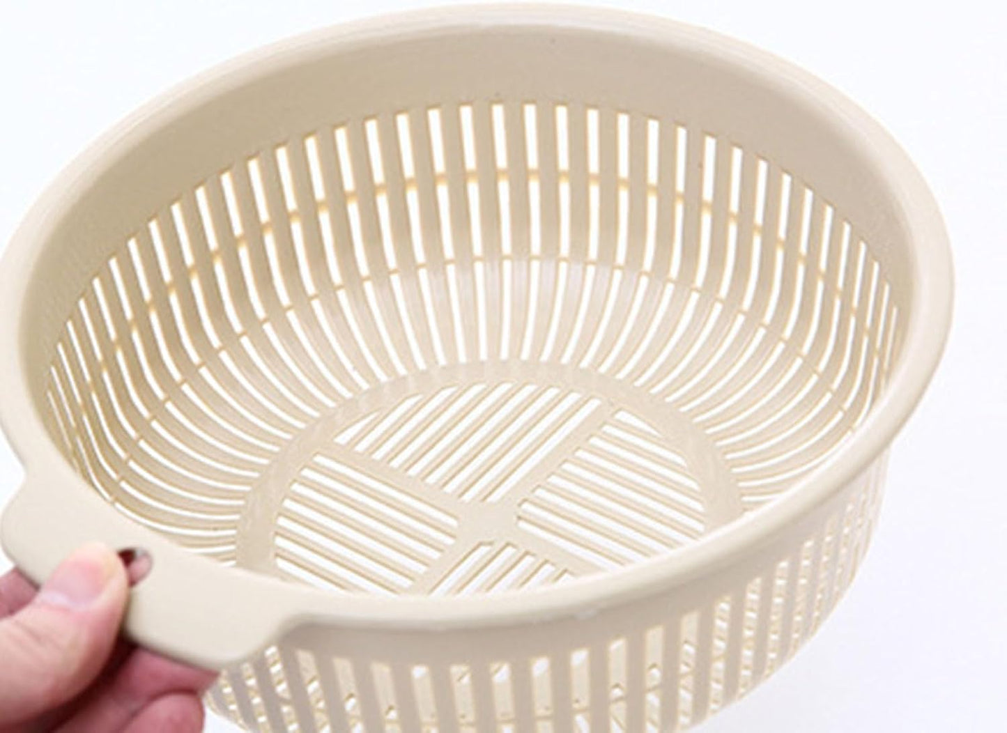 2 in 1 Colander Bowl Set, Detachable Strainer and Serving Bowl Kitchen Fruit Vegetable Washing Drainer for Home Meal Prep and Salad Making (Extra Large 20x9x24cm)