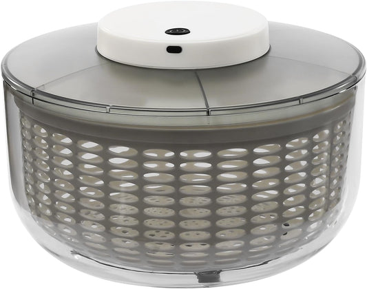 Electric Salad Spinner 6.34 Quart, USB Rechargeable Automatic Lettuce Spinner with One-Button Start, Large Capacity Vegetable Washer and Dryer for Kitchen, Salad Greens, Fruits, Herbs