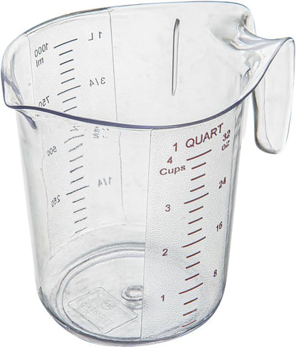 Restaurantware Clear Plastic Pt (Cups) Measuring Cup, 5.3 x 3.8 x 5 In