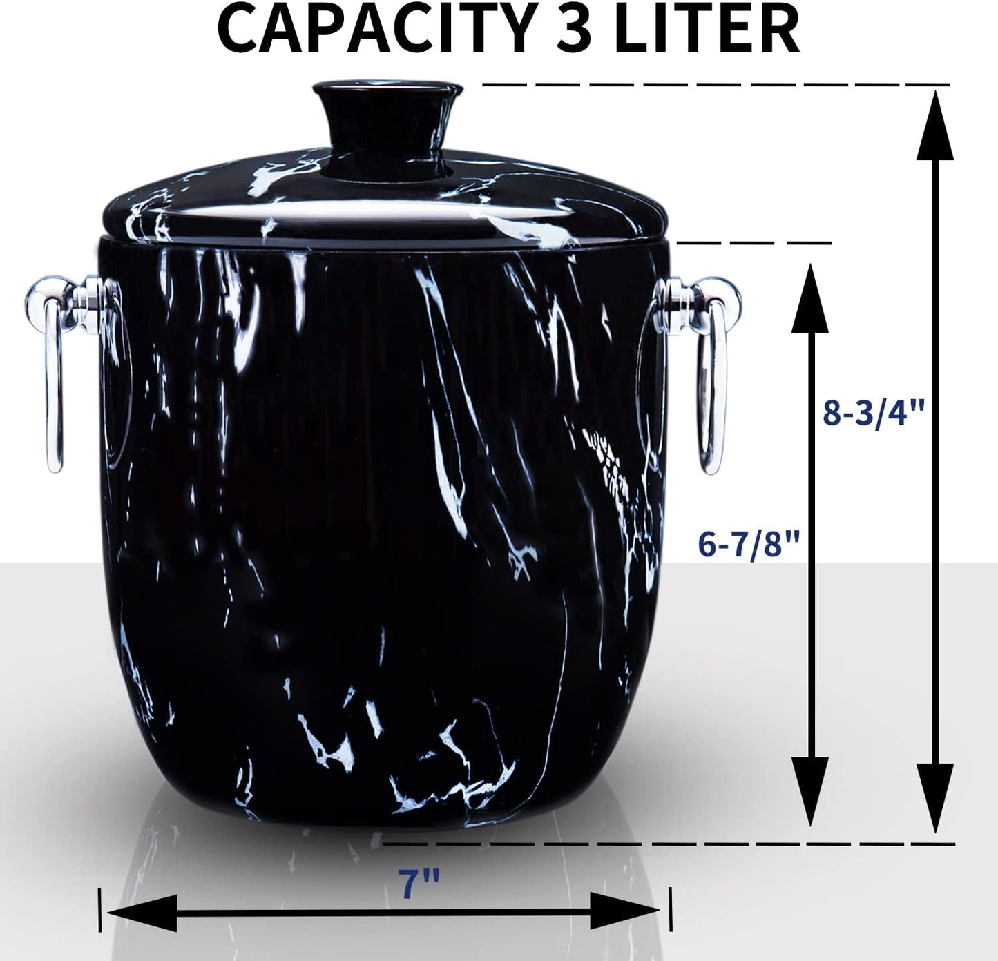 Ice Bucket with Lid, Scoop, Tongs and Strainer - Well Made Insulated Stainless Steel Keep Ice Frozen Longer - Ideal for Cocktail Bar, Parties, Chilling Wine, Champagne - 3 Liter (Stainless Steel)