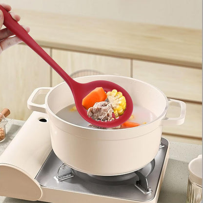 Hordion Silicone Slotted Spoon, Yellow Strainer Spoon Non Stick Skimmer