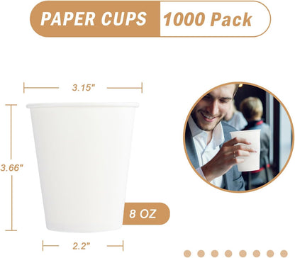 Lamosi 100 Pack 5 oz Paper Cups, Disposable Small Bathroom Cups 5oz, Mini Espresso Cups for Mouthwash, Travel, Party, Picnics, Home