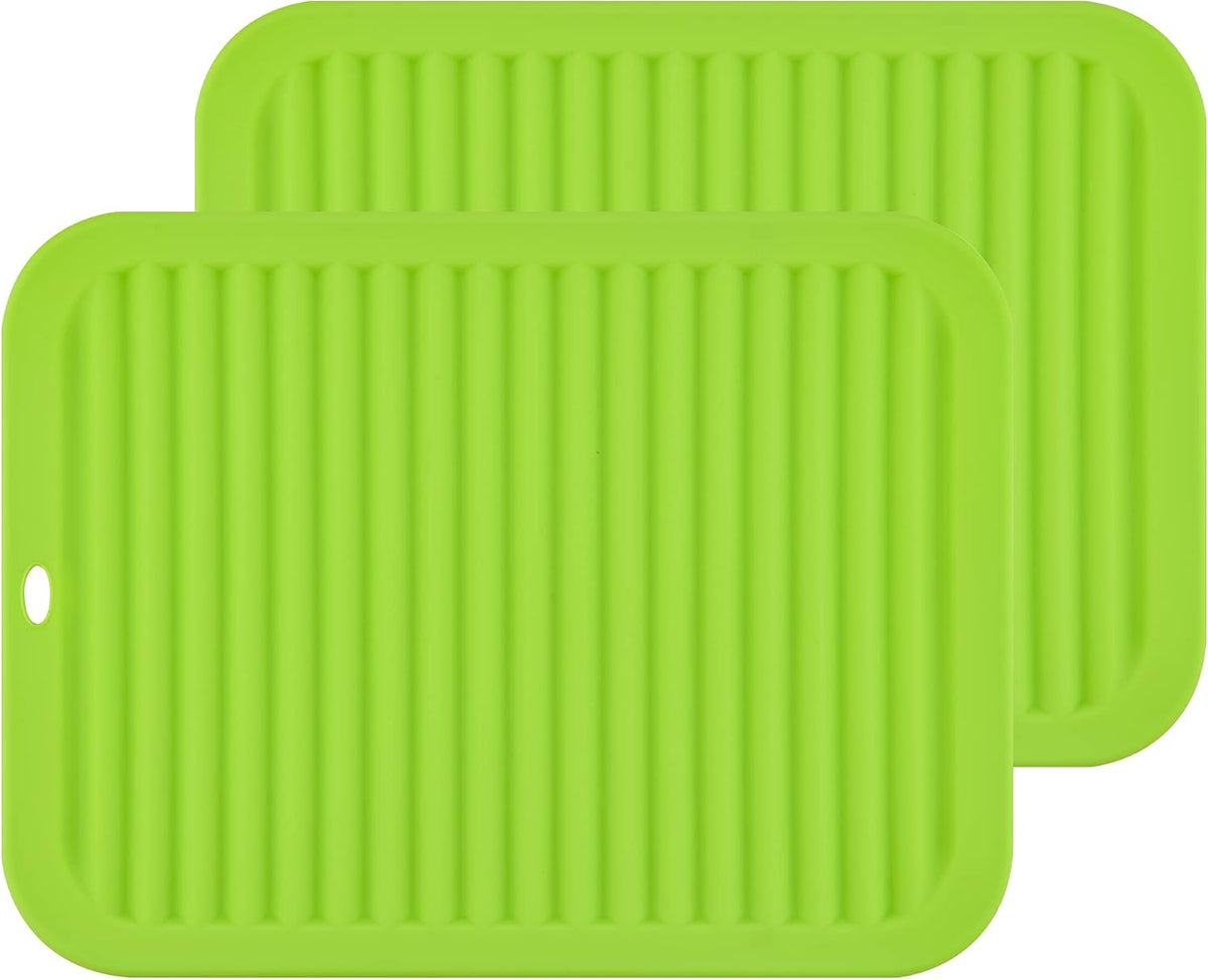 Silicone Hot Pads for Kitchen, Trivets for Hot Pots and Pans, Multi-Purpose Trivets for Quartz Countertops, Non Slip Trivet Mat, Silicone Mats for Kitchen Counter Pot Holders Set 2 Black