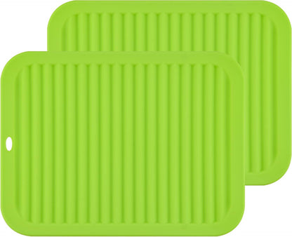 Silicone Hot Pads for Kitchen, Trivets for Hot Pots and Pans, Multi-Purpose Trivets for Quartz Countertops, Non Slip Trivet Mat, Silicone Mats for Kitchen Counter Pot Holders Set 2 Black