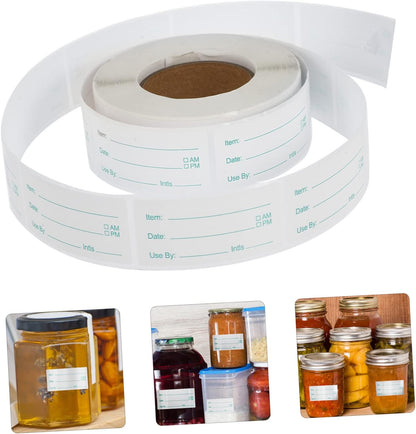 SHINEOFI 2rolls Food Storage Date Labels Removable Labels for Food Containers Kitchen Sticker to Write for Jars